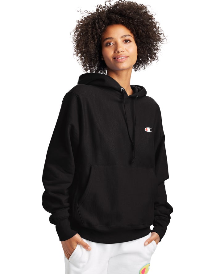 Sudadera Con Capucha Champion Mujer - Reverse Weave Boyfriend ( Negras ) 6413085-IB